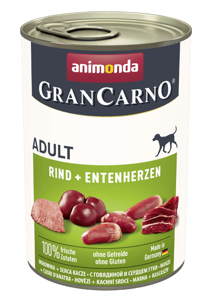 animonda Hunde-Nassfutter GranCarno Adult Rind+Entenherzen